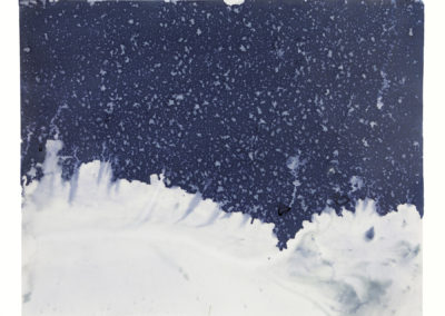 Ecotone #164 (Yossi Milo Gallery Sidewalk, NY, NY 03.13.17, Snow, Salt from Parking Lot Employee, Wedged Under Border Ice); 19x24"